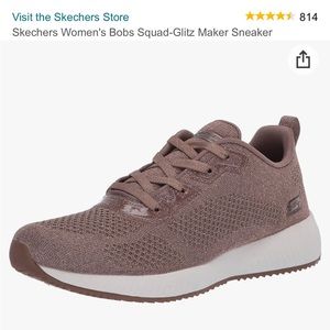 Skechers Women's Bobs Squad-Glitz Maker Sneaker 8.5 LIKE NEW shimmer bronze